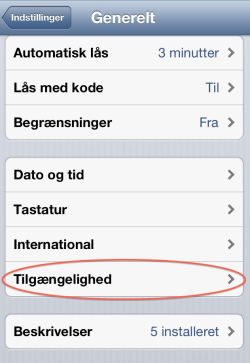 iPhone tilg�ngelighed