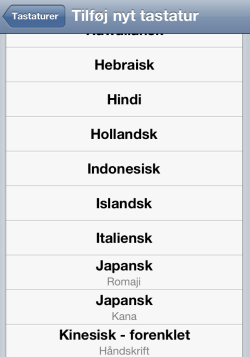 iPhone tastatursprog